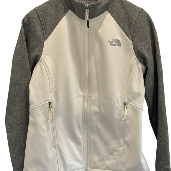 The North Face Women's Jacket WindWall Full Zip Size Small Petite White & Grey - Picture 6 of 8